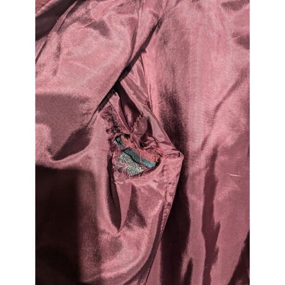 Michael Kors Womens 100% Wool Bergundy Pea Coat Size 12 Old Money Flaw - Picture 5 of 8